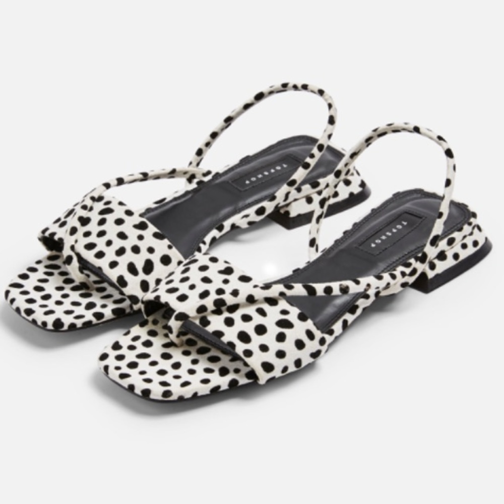TopShop HESTER Black And White Sandals - Picture 1 of 8